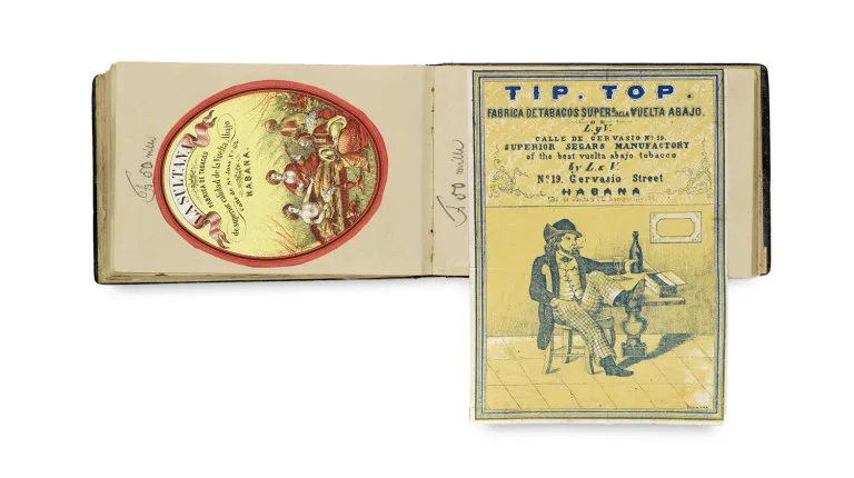 Collection d'env. 80 étiquettes de tabac partiellement gravées et chromolithographiées