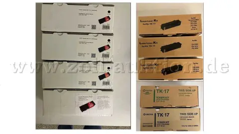 9 tonercartridges voor KYOCERA TK-17 SW (oud, ongeopend nog verzegeld)