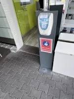 2 hand hygiene dispensers with stand