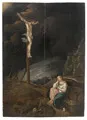 Gillis Mostaert the Elder "Mary Magdalene under the Cross". Model 1570. Copy. Late 16th/early 17th c.