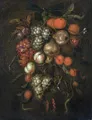 Jan Pauwel Gillemans the Elder (attributed) "Festoon with Fruits". Circa 1670.
