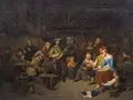 Christian Friedrich Gonne, The serenade at the inn. 1844.