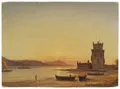 Карл Роберт Куммер "Вход в Тежу с башней Белен в Лиссабоне". 1859.