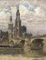 Fritz Beckert, Dresden – Vue sur l'Elbe, le pont Augustus et l'église de la Cour. Début des années 1940.