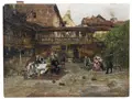 Gotthardt Kuehl "Die Ballspieler". Circa 1880.
