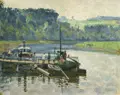 Georg Egmont Oehme, The Elbe with ferry landing near Obervogelgesang. 1942.