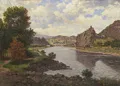 Josef Reiner, Schreckenstein with a view of Ústí nad Labem. 1927.
