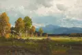 Josef Schoyerer "In the moor near Beyharting facing the Kampenwand". Around 1897.