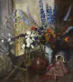Helmut Schaarschmidt, Still life with larkspur. Probably 1930s.