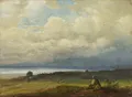 August Richard Zimmermann, Randonneur se reposant au bord du Chiemsee. Probablement vers 1870.