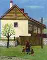 Paul Schultz-Liebisch, Village street in the High Tatras / "H. Tatra – Am Kriván" / "House in the mountains". 1986/1988.
