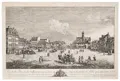 Bernardo Bellotto, zv. Canaletto „Vue de la Place de la Ville-neuve de Dresden, de la grande Allée qui aboutit à la Porte noire ...“. 1750.