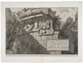 Giovanni Battista Piranesi "Parte della Facciata del Sepolero di Cecilia Metella cogli Ornamenti, che in oggi esistono". 1756.