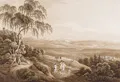 Adrian Zingg "Gezicht vanaf de Borsberg bij Pillnitz over het Elbedal naar Saksisch Zwitserland". 1804.