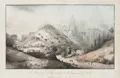 Johann Gottfried Jentzsch "Le Village de Raden auprés de Koenigstein en Saxe". Um 1800.