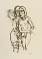 Карл Хофер, Две девушки в объятиях. 1923.