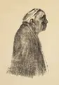 Кете Кольвиц «Selbstbildnis im Profil nach rechts». 1938.
