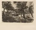 Макс Либерман "Отара овец под деревьями". 1892.
