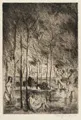 Wilhelm Oesterle, Badende vrouwen / Mozes slaat water uit de rots / Dansend meisje / Landschap met meer. 1913–1919.
