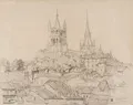 Otto Westphal "Katedrála v Lausanne" / Ulice v Lausanne. 1912.