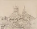 Отто Вестфаль "Собор Лозанны" / Переулок в Лозанне. 1912.