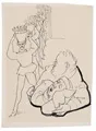Josef Hegenbarth "Illustration for Charles de Coster" / "Illustration for Faust II – Helena before the Palace of Menelaus" / "Small Crucifixion". 1960/1959/1950.