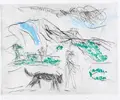Gerda Lepke, Landscape with Figure and Animal / "On the Subject of Jazz" / "Dancer" / "Encounter". 1991–2003.