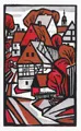 Rudolf Manuwald "Erzgebirgische Dorflandschaft (Streckewalde)" / "Annenkirche" (Annaberg-Buchholz) / "Skifahrer". Wohl späte 1950er Jahre. Posthume Abzüge. Wohl 2000er Jahre.