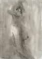 Hans Theo Richter, Ženský poloviční akt (Dagmar Schele). 1960.