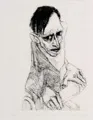 Reinhard Springer "Fjord Landscape" / "In Wheelchair 5" / "Boy with Raised Hands" / "Cantata I" (For the anniversary of the Dresdner Kreuzchor). 1989–2001.