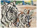 Fritz Winkler „Zebří klisna s hříbětem“. Pravděpodobně kolem 1960.