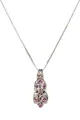 Necklace with floral rubellite pendant.
