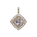 Square necklace pendant with morganites (total approx. 5.5 ct).