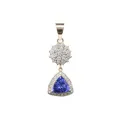 Collieranhänger mit Brillant-Blüte und Tansanit-Trilliant (ca. 3,2 ct).