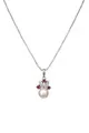 Necklace with floral pearl pendant.