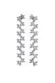 Pair of flower diamond drop earrings (dangles).