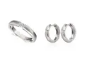 Set of white gold tension ring and earrings with diamonds.