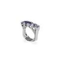 White gold ring with wide iolite band. Italy.