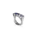 White gold ring with wide iolite band. Italy.