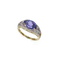 Prsten ze žlutého zlata s tanzanitem solitér (cca 2,8 ct)