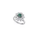 Emerald flower entourage ring