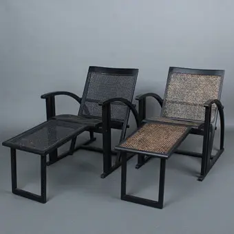PASCAL MOURGUE. for Triconfort, pair of '' Arc '' lounge chairs, France, 1980s.