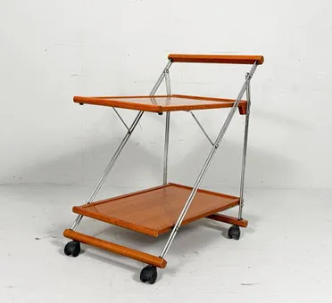 Mid Century bar cart teak wood, Germany, 1970s.
