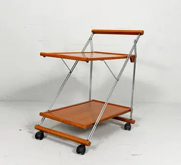 Mid Century bar cart teak wood, Germany, 1970s.
