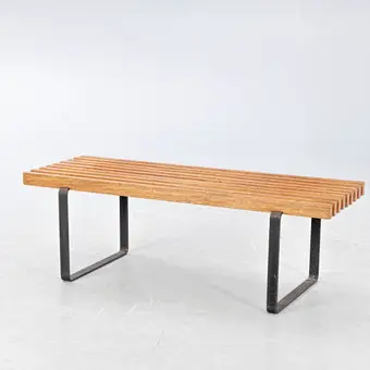 Banc à lattes / banc à fleurs, années 1960.