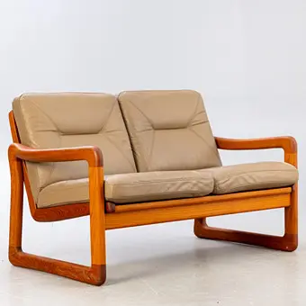 Holstebro, 2-seater sofa in teak, Denmark.