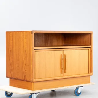 Sideboard / hi-fi cabinet in teak, tambour door.