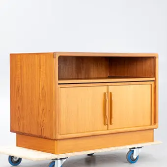 Sideboard / hi-fi cabinet in teak, tambour door.