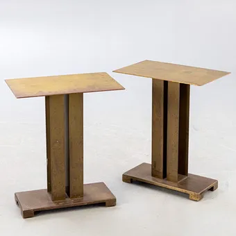 Two brass side tables, 1980s-1990s (2).