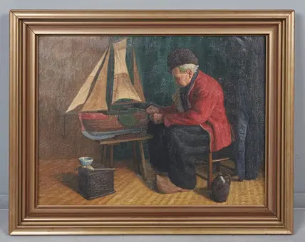 WILHELM GDANIETZ (1893-1969). Fryz z modelem statku.